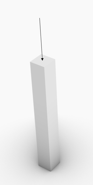 A vertical point load is applied to a vertical column.