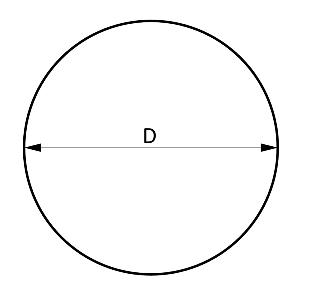 Dimensions of circle circular shape section for section modulus calculation