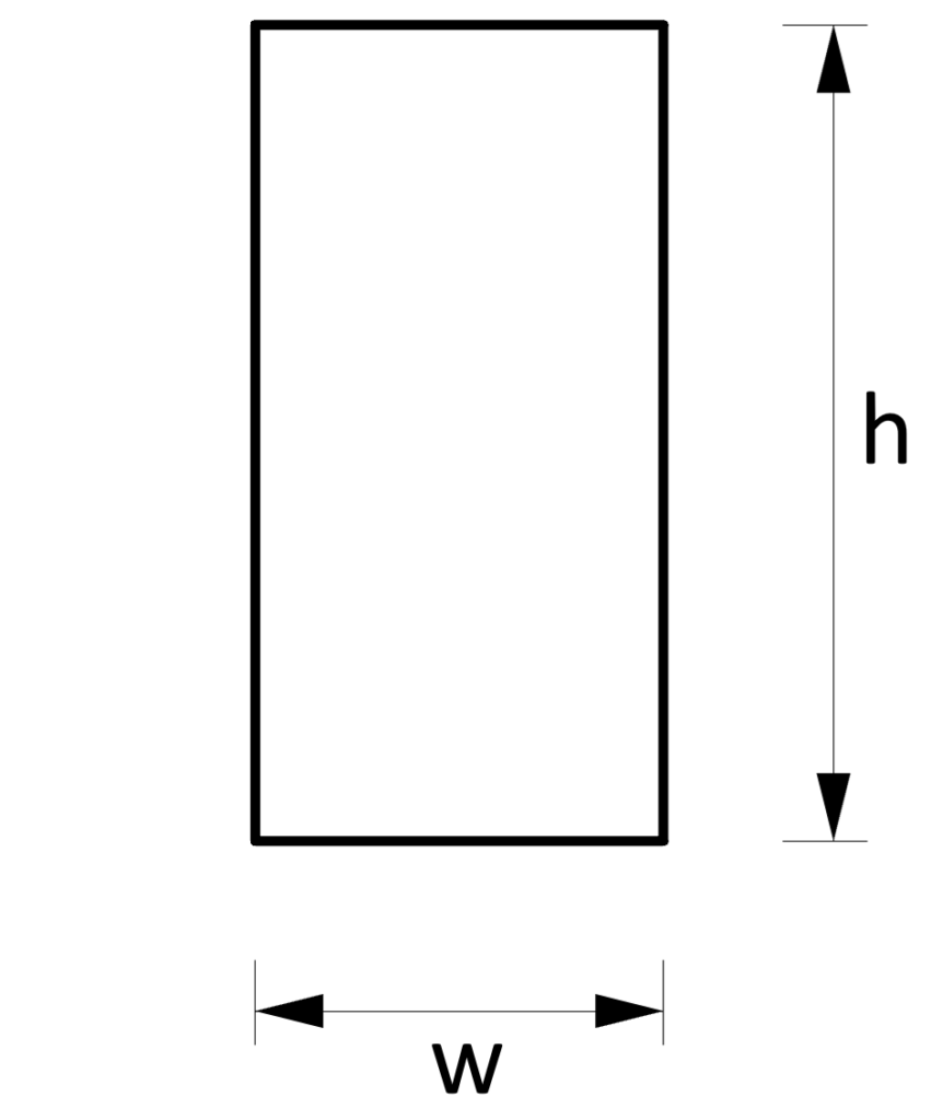 Moment of inertia rectangular cross section strong and weak axis or shape dimensions