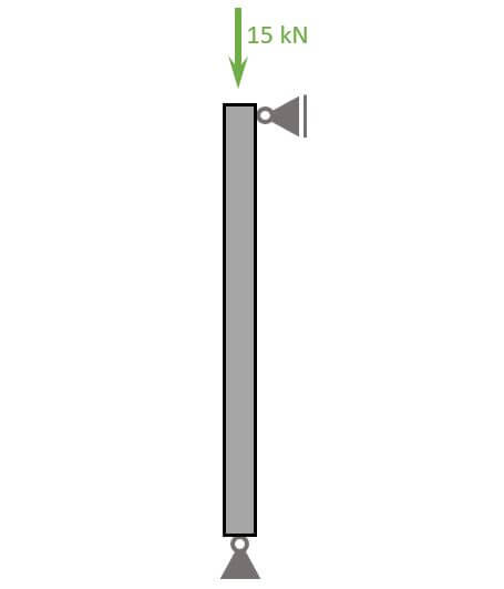 The reaction force of the beam is applied as a point load to the column.